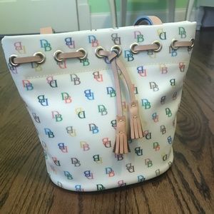 ✨Dooney & Bourke✨Rainbow Monogram Bucket Bag